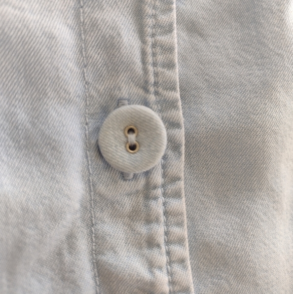 Laundry Chambray Romper Shorts Button Down Belted by Shelli Segal Size Small - Picture 11 of 15